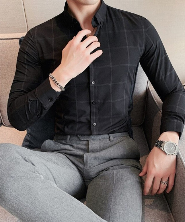 Męska koszula dopasowana w kratę