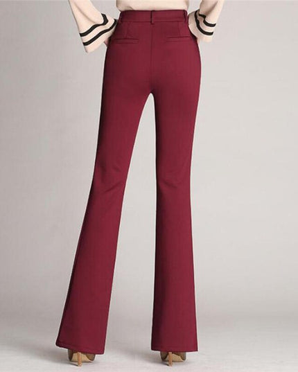 Damskie spodnie chinosy o kroju dzwonów