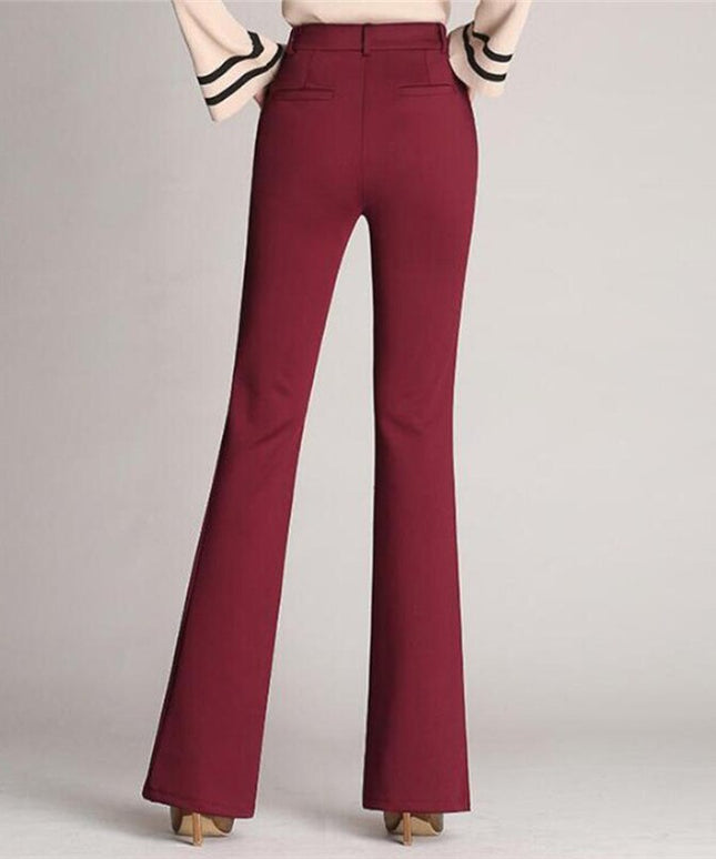 Damskie spodnie chinosy o kroju dzwonów