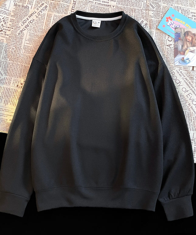 Męska bluza bez kaptura z materiału z fakturą