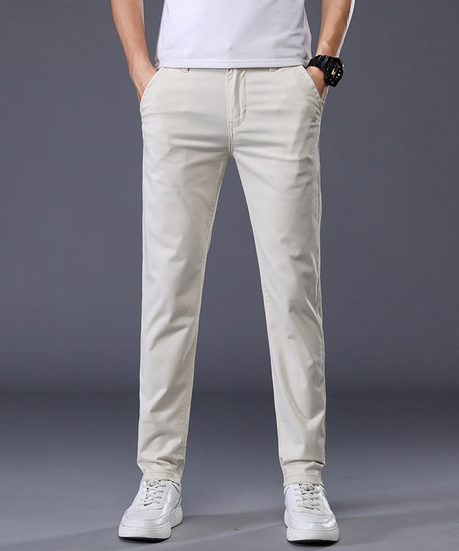 Męskie spodnie eleganckie o prostym kroju
