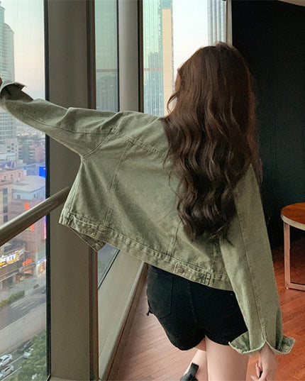 Damska kurtka jeansowa klasyczna oversize