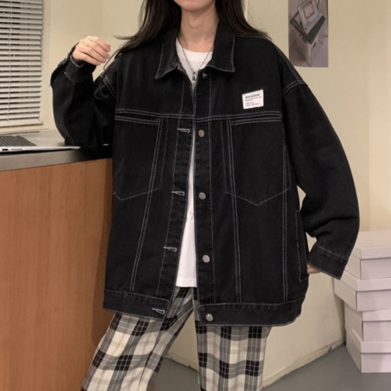 Damska kurtka jeansowa klasyczna oversize
