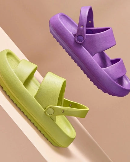 Damskie klapki z zapięciem wokół kostki