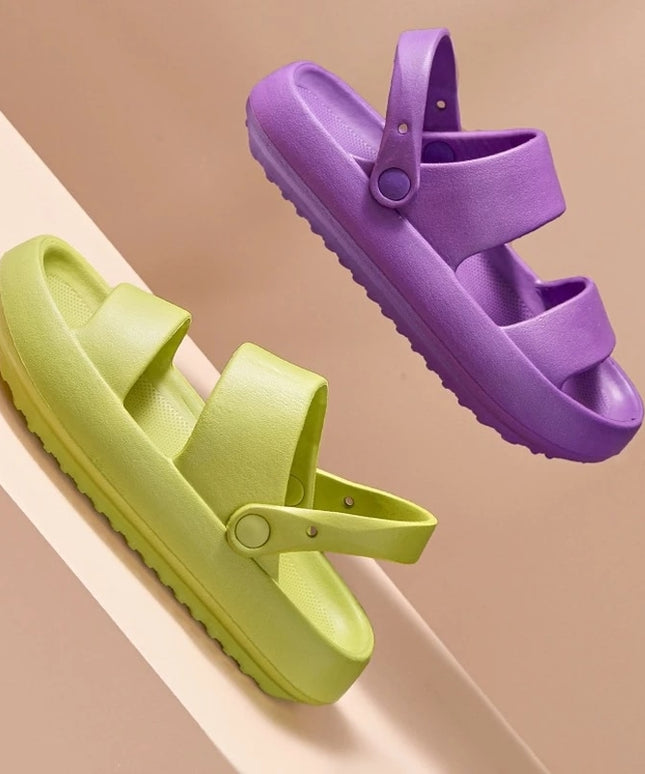 Damskie klapki z zapięciem wokół kostki