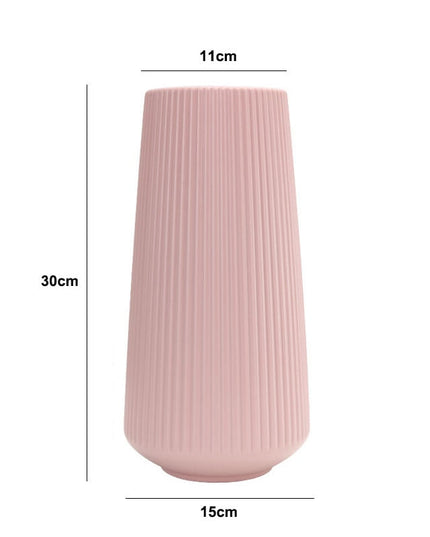 Wazon plastikowy z prążkowanym wykończeniem kształt tuba