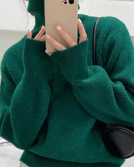 Damski sweter typu golf o kroju oversize