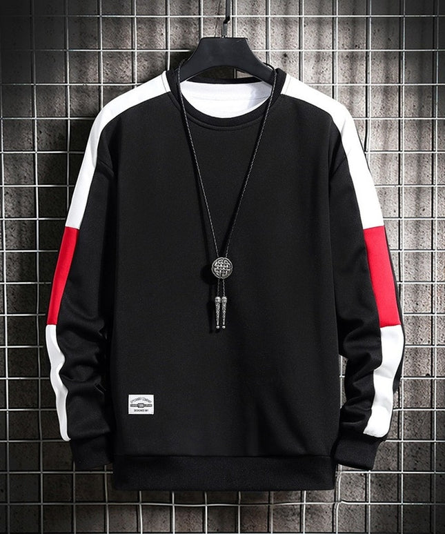 Męska bluza z kolorowymi paskami na rękawach