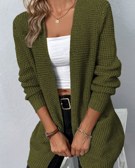 Damski sweter typu kardigan z kieszeniami