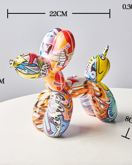 Figurka dekoracyjna kolorowa pies graffiti