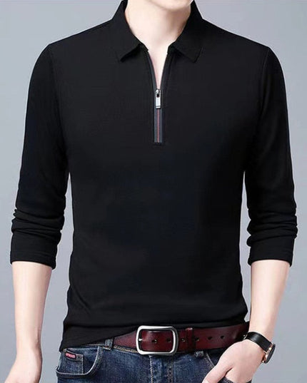 Męska koszulka z długim rękawem rozpinana typu polo