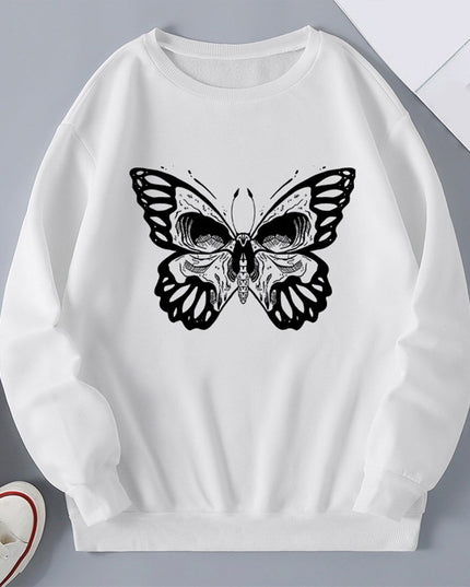 Damska bluza bez kaptura z nadrukiem motyla