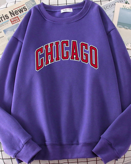 Męska bluza bez kaptura z napisem CHICAGO