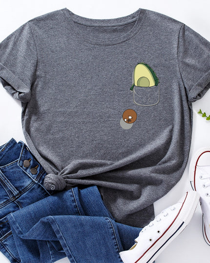 Damski T-shirt z motywem awokado