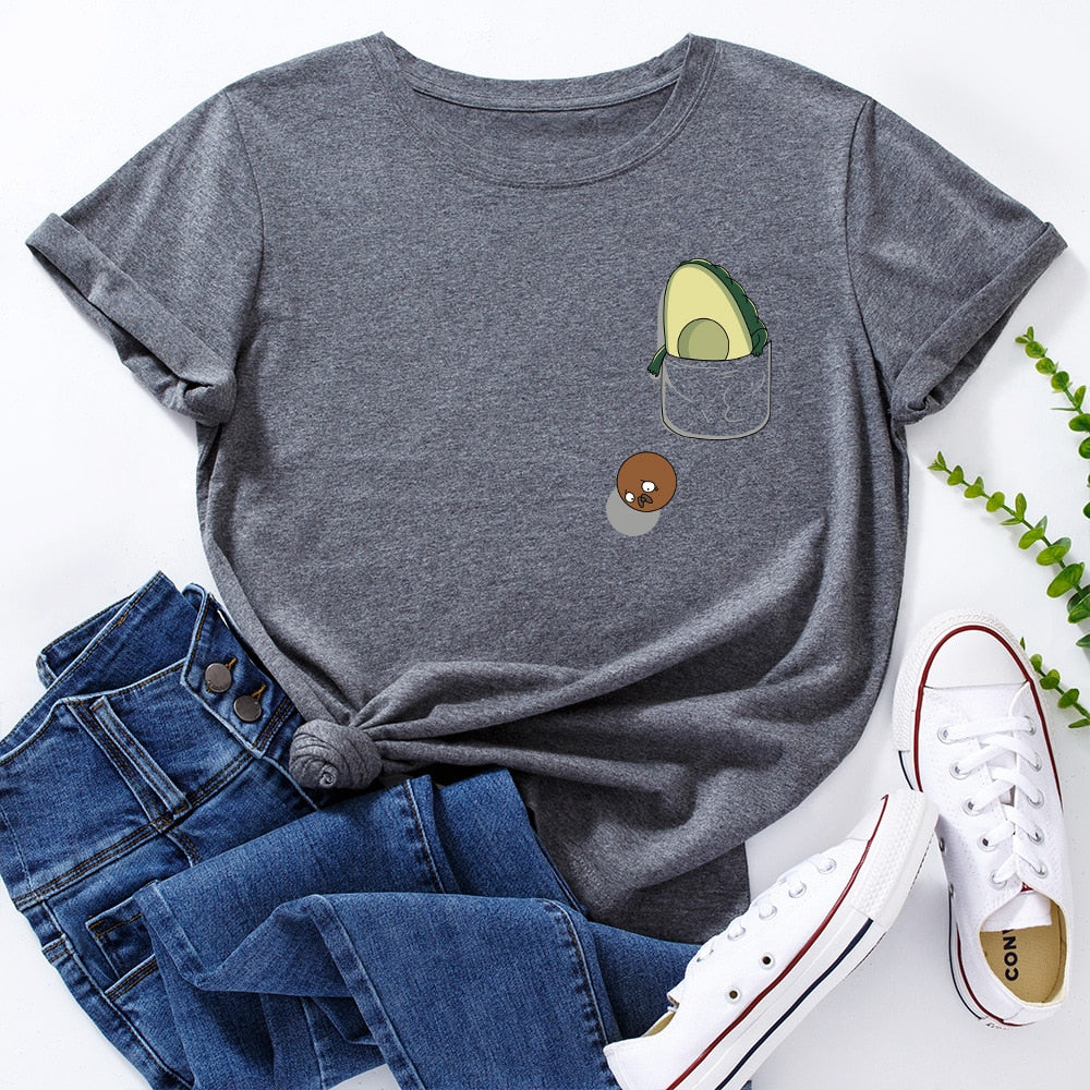 Damski T-shirt z motywem awokado