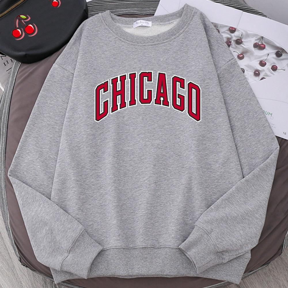 Męska bluza bez kaptura z napisem CHICAGO