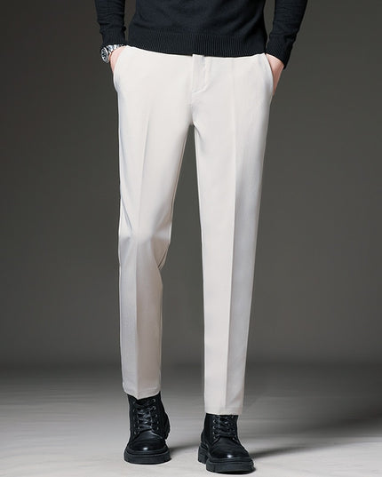 Męskie spodnie chinosy garniturowe z kieszeniami