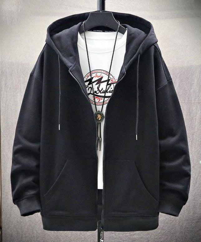 Męska bluza rozpinana klasyczna z kapturem