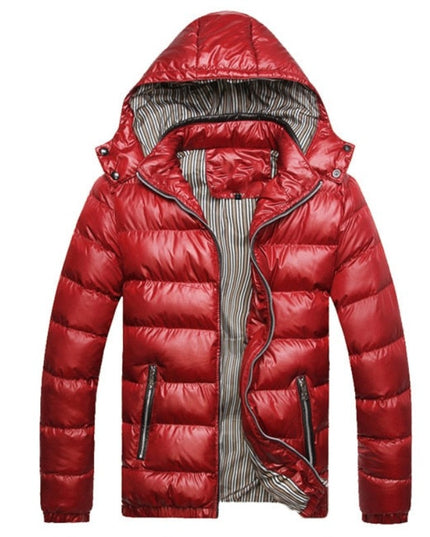 Męska kurtka zimowa pikowana z kontrastowymi zamkami