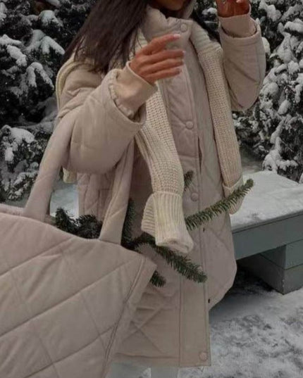 Damska kurtka zimowa pikowana zapinana na zatrzaski
