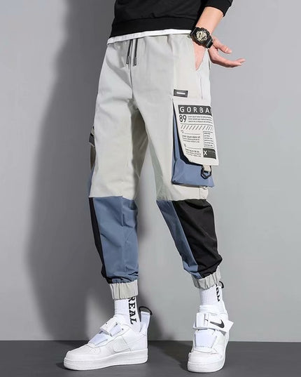 Męskie spodnie bojówki trzykolorowe