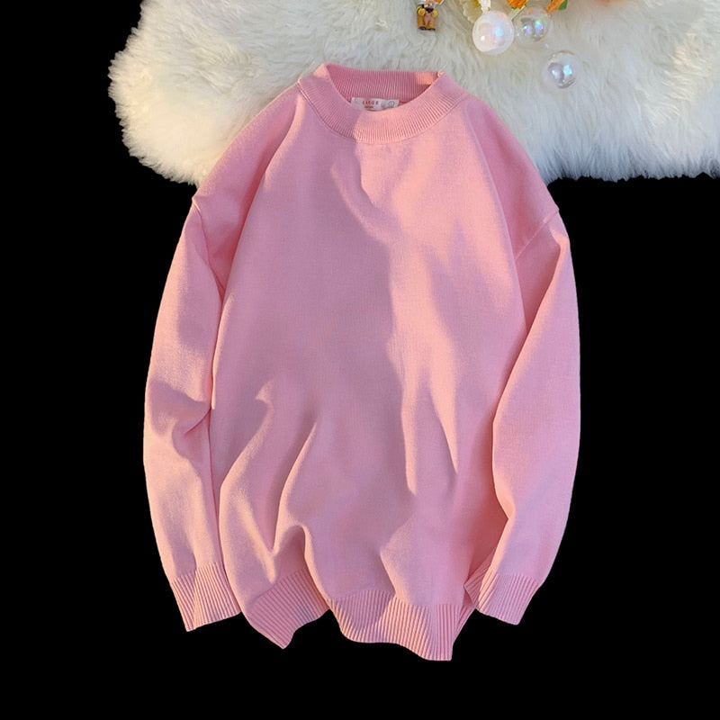 Męski sweter prążkowany z dekoltem w łódkę o kroju oversize
