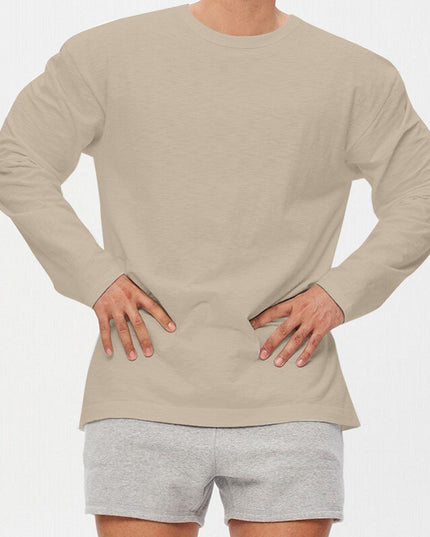 Męska koszulka z długim rękawem z okrągłym dekoltem