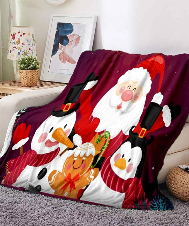 Koc świąteczny z nadrukiem mikołaja