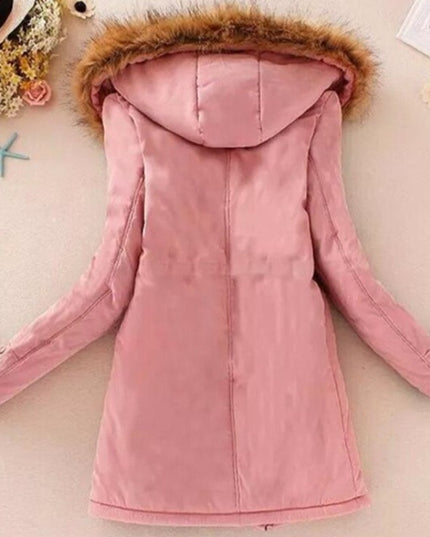 Damska kurtka zimowa z kapturem o kroju parki