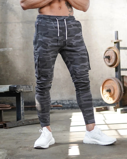 Męskie spodnie treningowe we wzór moro