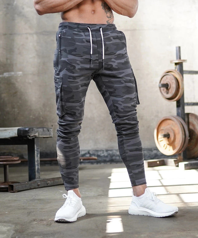 Męskie spodnie treningowe we wzór moro