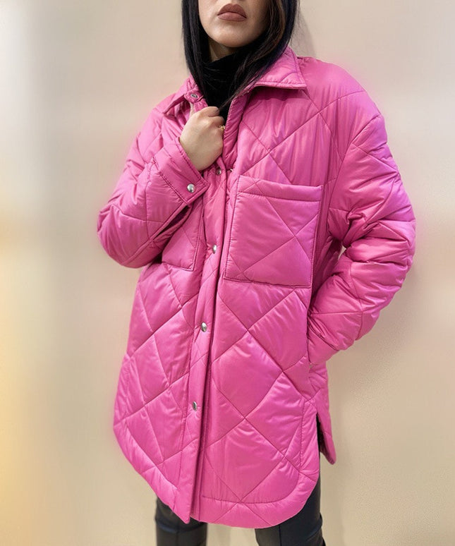 Damska kurtka zimowa pikowana z kieszeniami