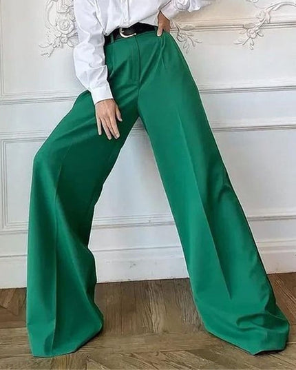 Damskie spodnie eleganckie chinosy z szerokimi nogawkami