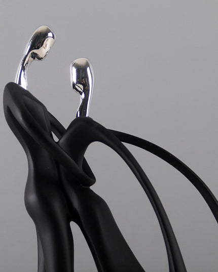 Figurka dekoracyjna w czarnym kolorze tancerze