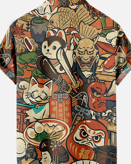 Męska koszula letnia z kreskówkowym motywem