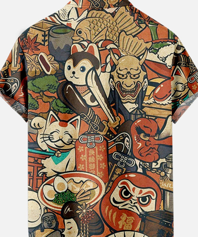 Męska koszula letnia z kreskówkowym motywem