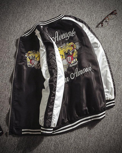 Męska kurtka przejściowa bomberka z nadrukiem tygrysa