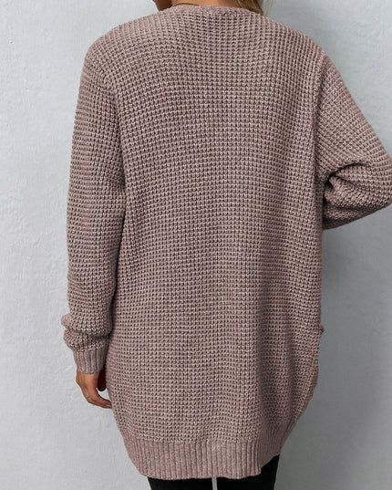 Damski sweter typu kardigan z kieszeniami