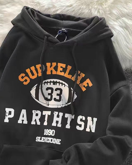 Damska bluza z kapturem i nadrukiem