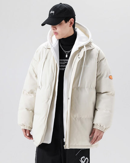 Męska kurtka zimowa ocieplana z dresowym kapturem