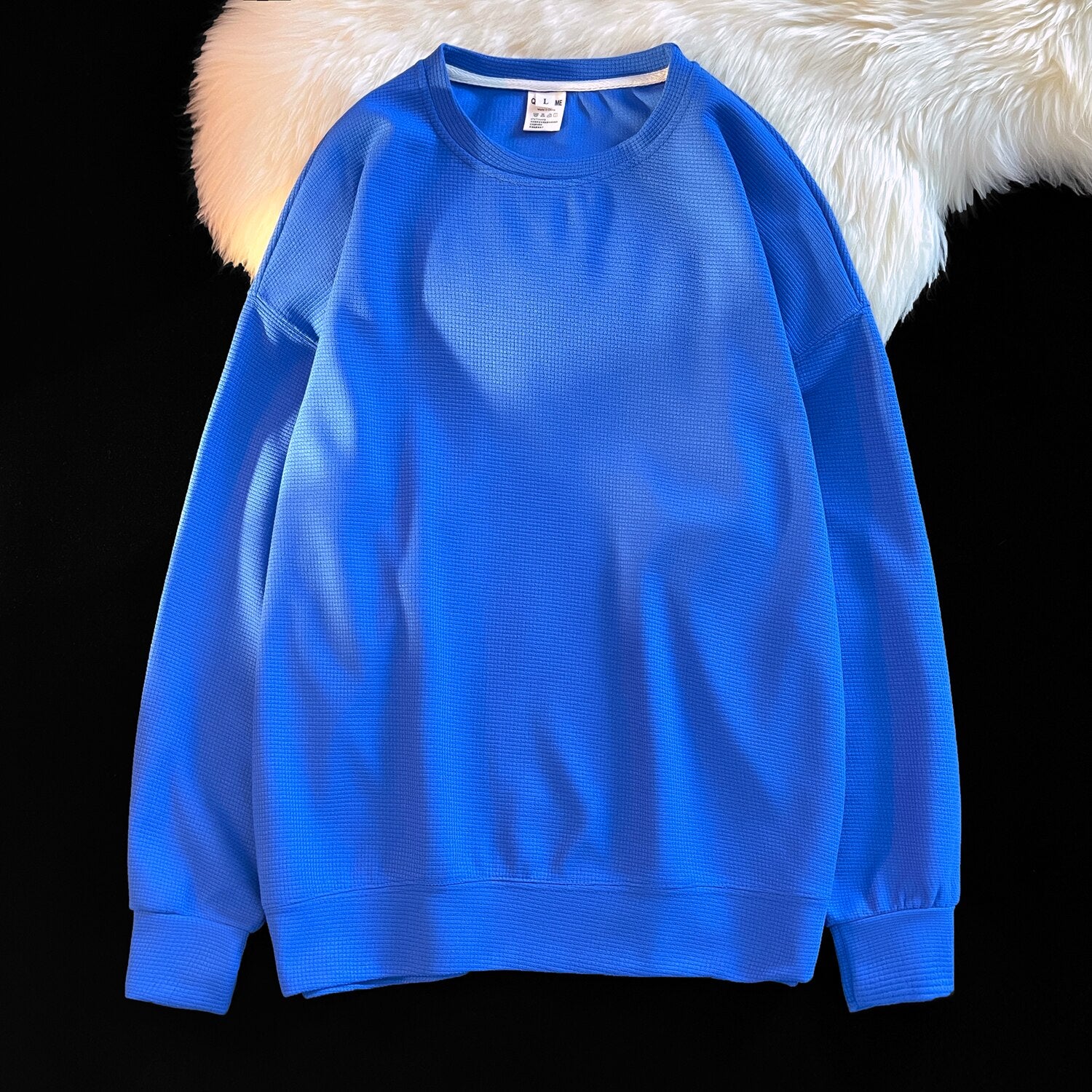 Męska bluza bez kaptura z materiału z fakturą