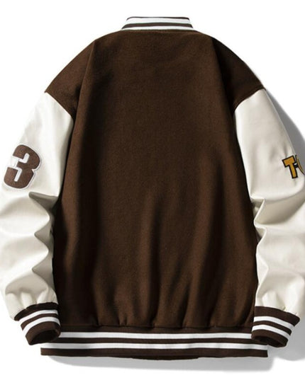 Męska kurtka przejściowa bomberka bejsbolówka z naszywkami