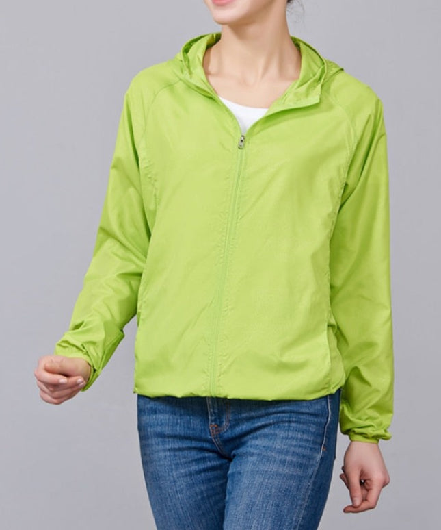 Damska kurtka przejściowa przeciwdeszczowa cienka z kapturem