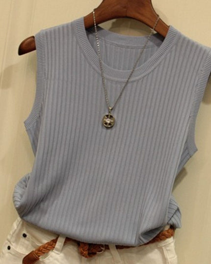 Damski top na szerokich ramiączkach w prążki