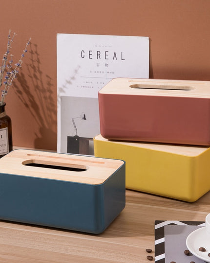 Pudełko na chusteczki drewniane z dodatkową przegródką