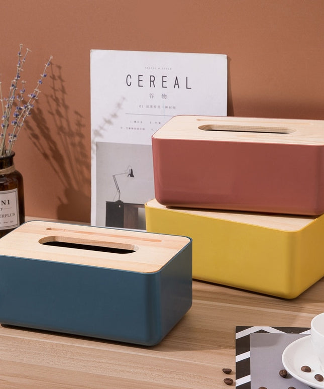 Pudełko na chusteczki drewniane z dodatkową przegródką