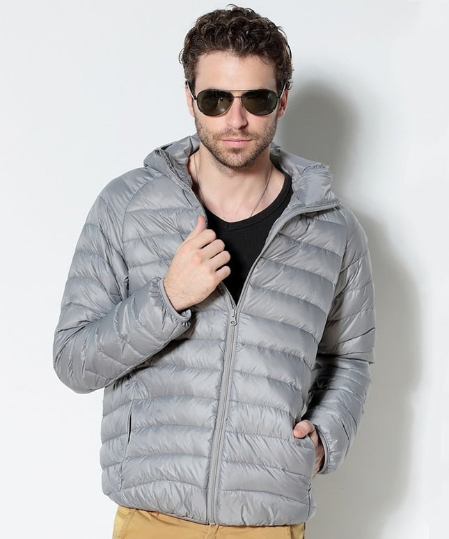 Męska kurtka zimowa pikowana z kapturem