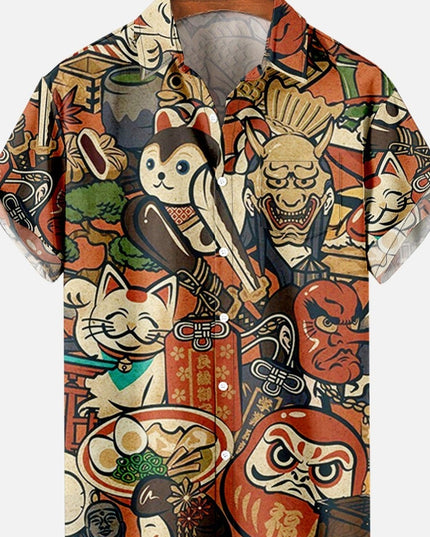 Męska koszula letnia z kreskówkowym motywem