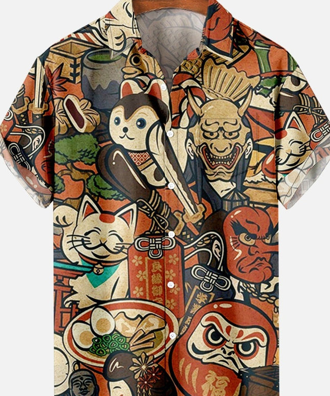 Męska koszula letnia z kreskówkowym motywem