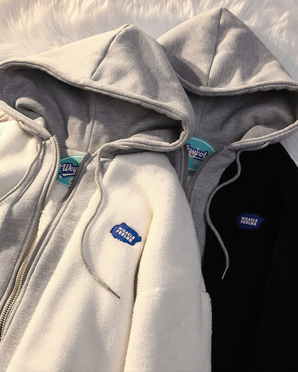 Damska bluza polarowa z kapturem zapinana na suwak